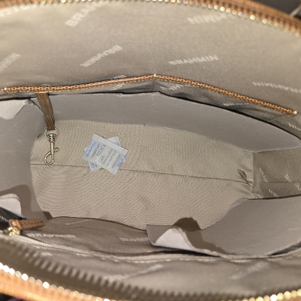 Brahmin Brown Embossed Honey Brown Gala Butterfly Satchel - Picture 4 of 7